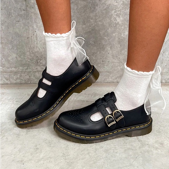 Dr. Martens Black Leather Mary Jane Shoes - Picture 2 of 5